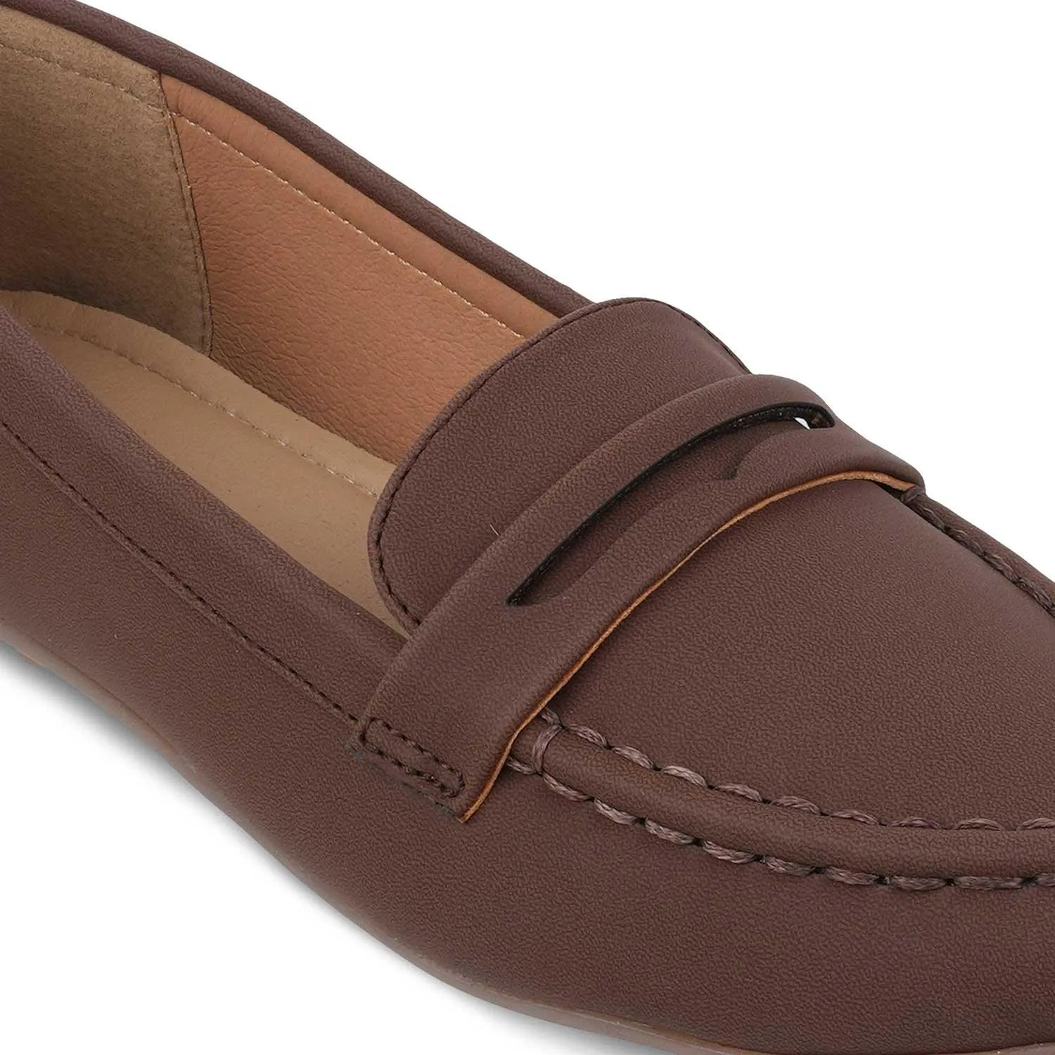 Tresmode Snappy Brown Women's Casual Loafers