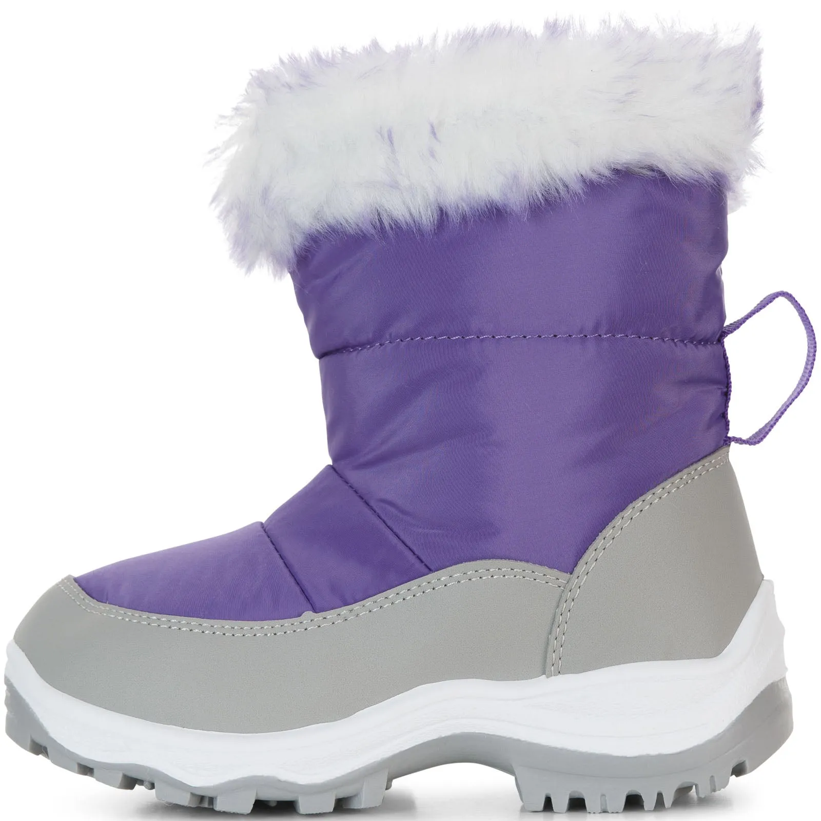 Trespass Kids Arabella Insulated Fur Trim Snow Boots - Viola