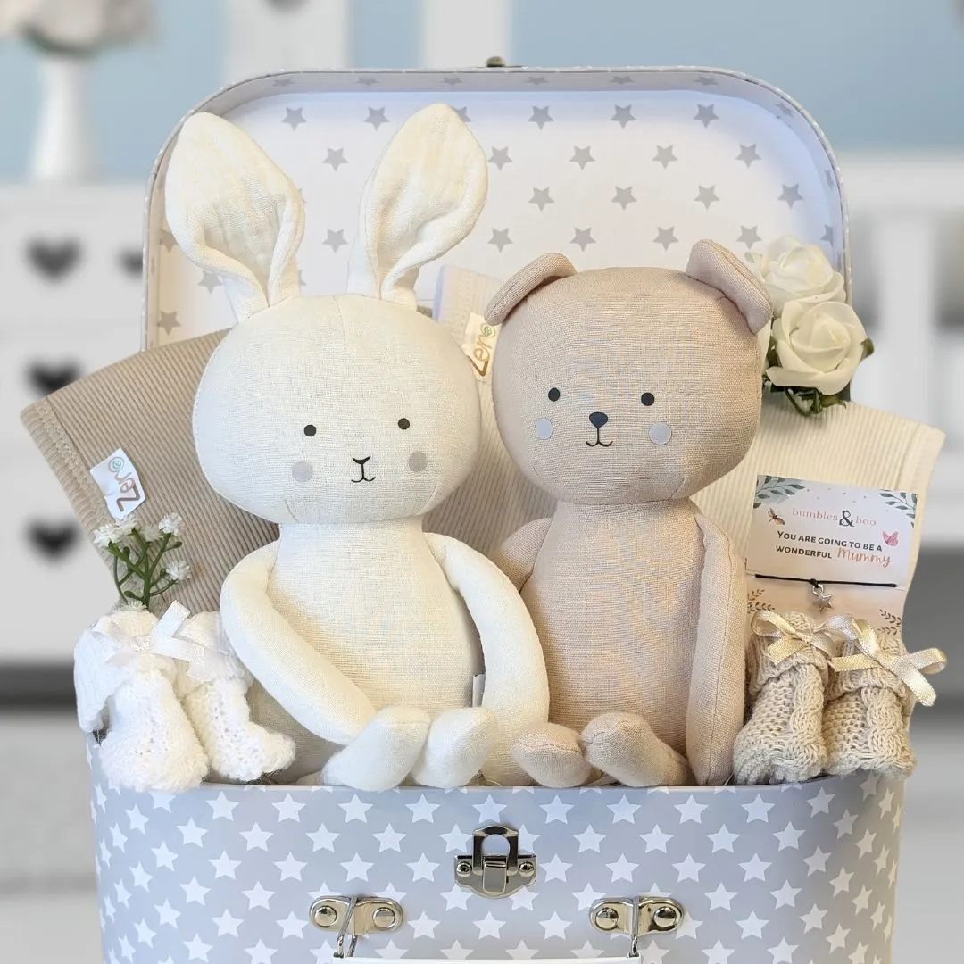 Twins Baby Gifts Trunk - Bunny & Bear