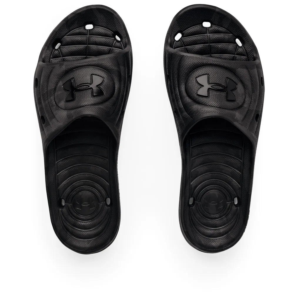 'Under Armour' Men's Locker Camo Slides - Black / Jet Grey