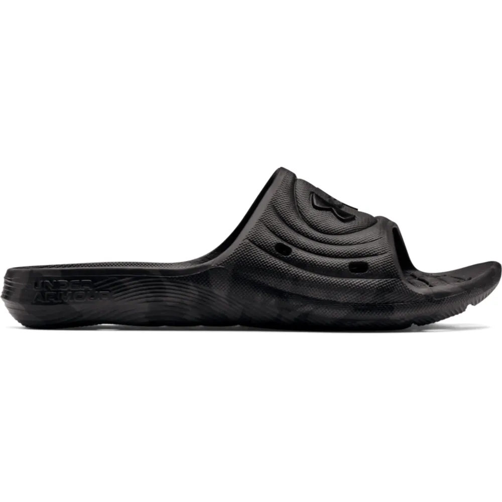 'Under Armour' Men's Locker Camo Slides - Black / Jet Grey