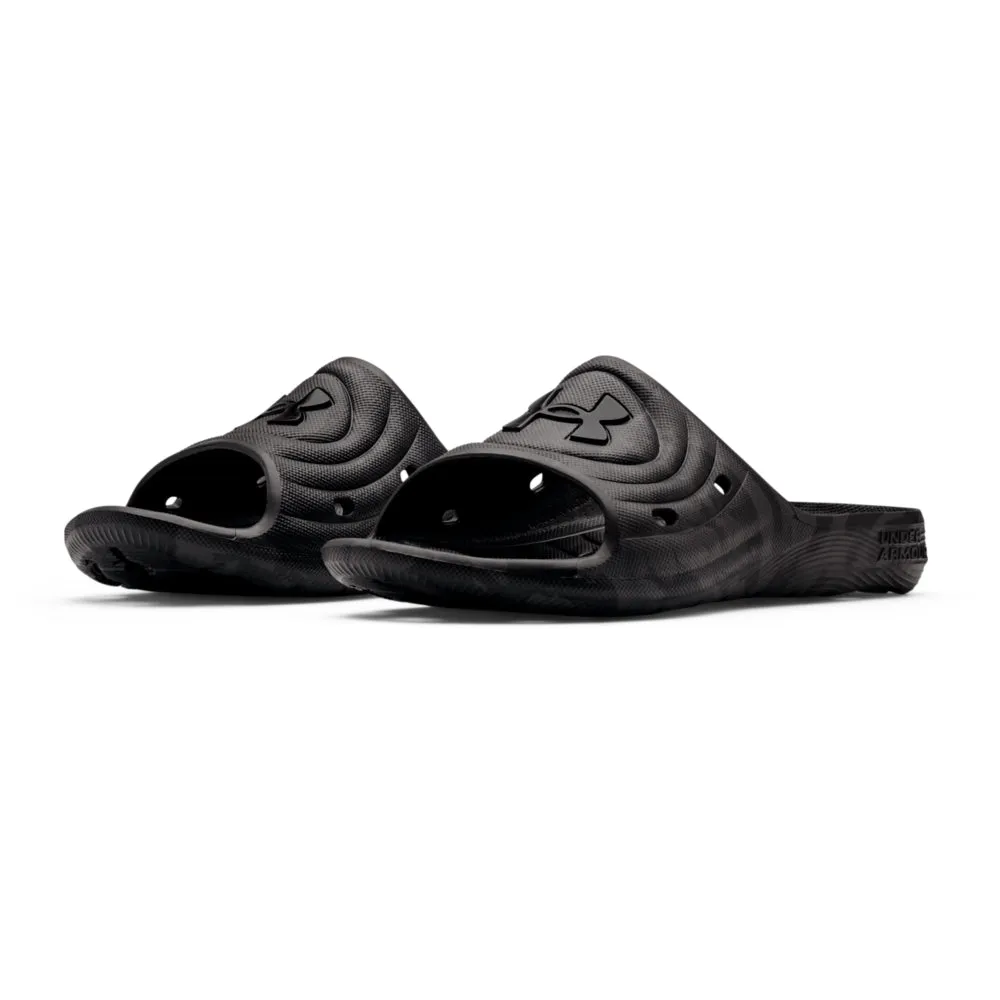 'Under Armour' Men's Locker Camo Slides - Black / Jet Grey