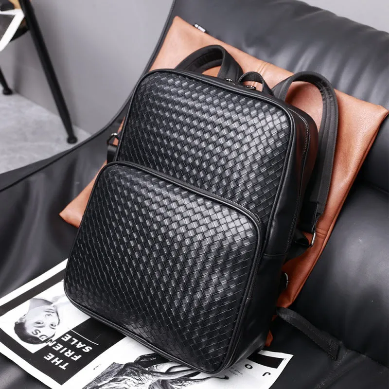 Upgraded Hand-Woven Business Casual Backpack Korean Style Fashion Men's Bag Business Bag Computer Backpack