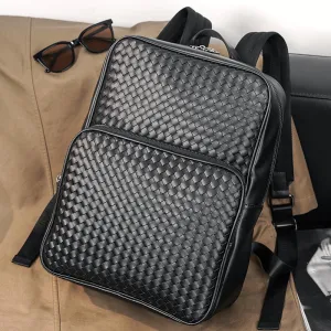 Upgraded Hand-Woven Business Casual Backpack Korean Style Fashion Men's Bag Business Bag Computer Backpack