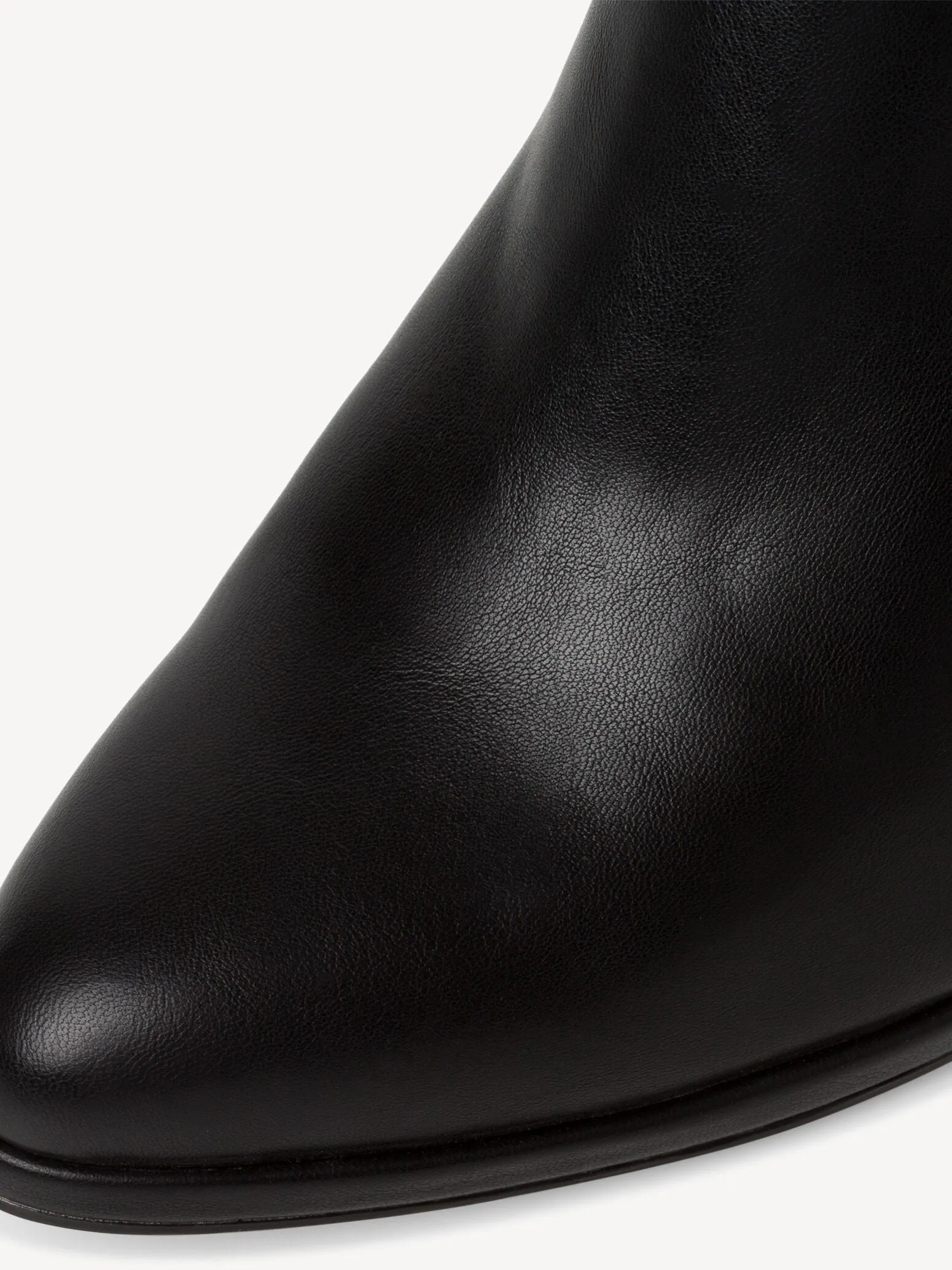 Vegan Leather Heeled Ankle Boots - Black