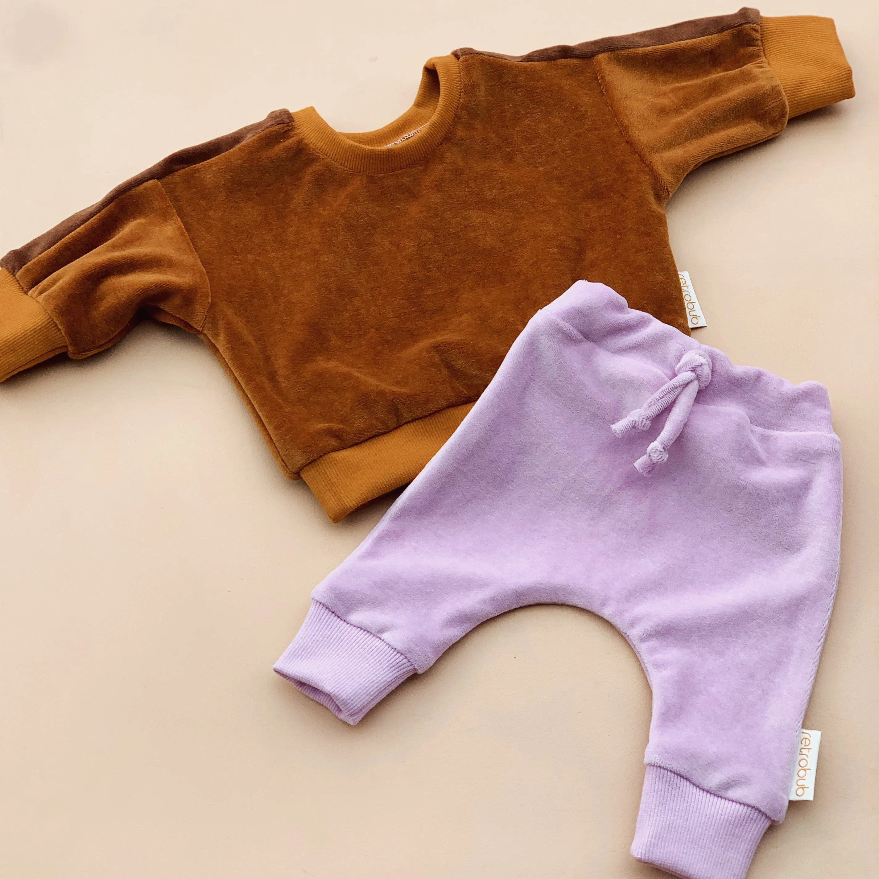 VELOUR baby leggings - LAVENDER