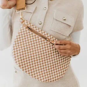 Westlyn Woven Bum Bag - Checkered Tan