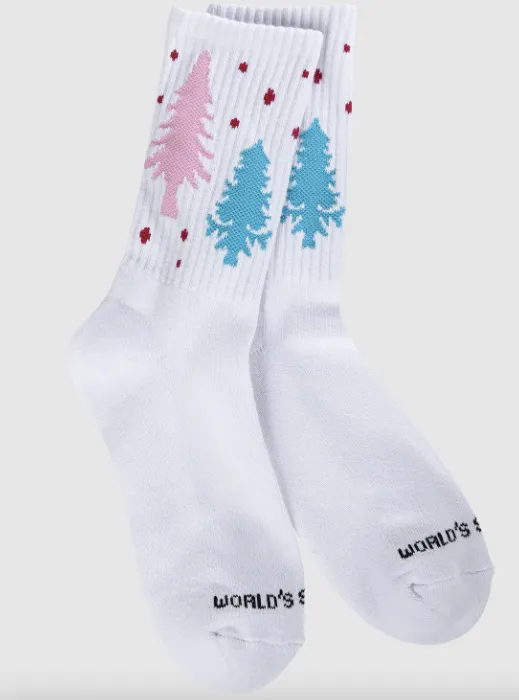 Whimsical Forest Holiday Sport Mini Crew Socks