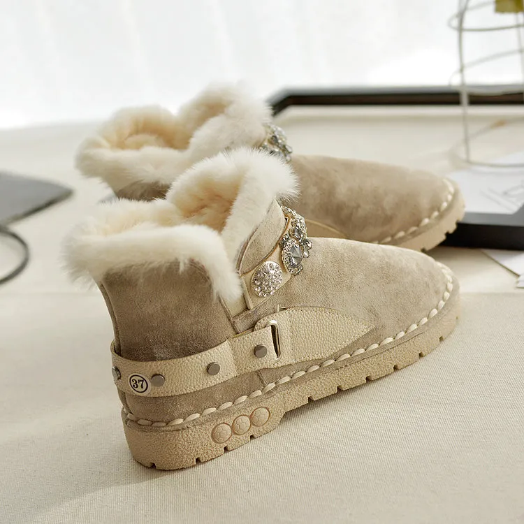 Women Casual Fashion Furred Flat Snow Boots