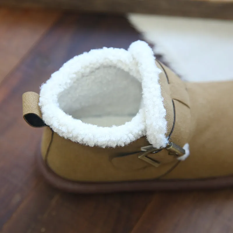 Women Retro Winter Furred Flat Snow Boots