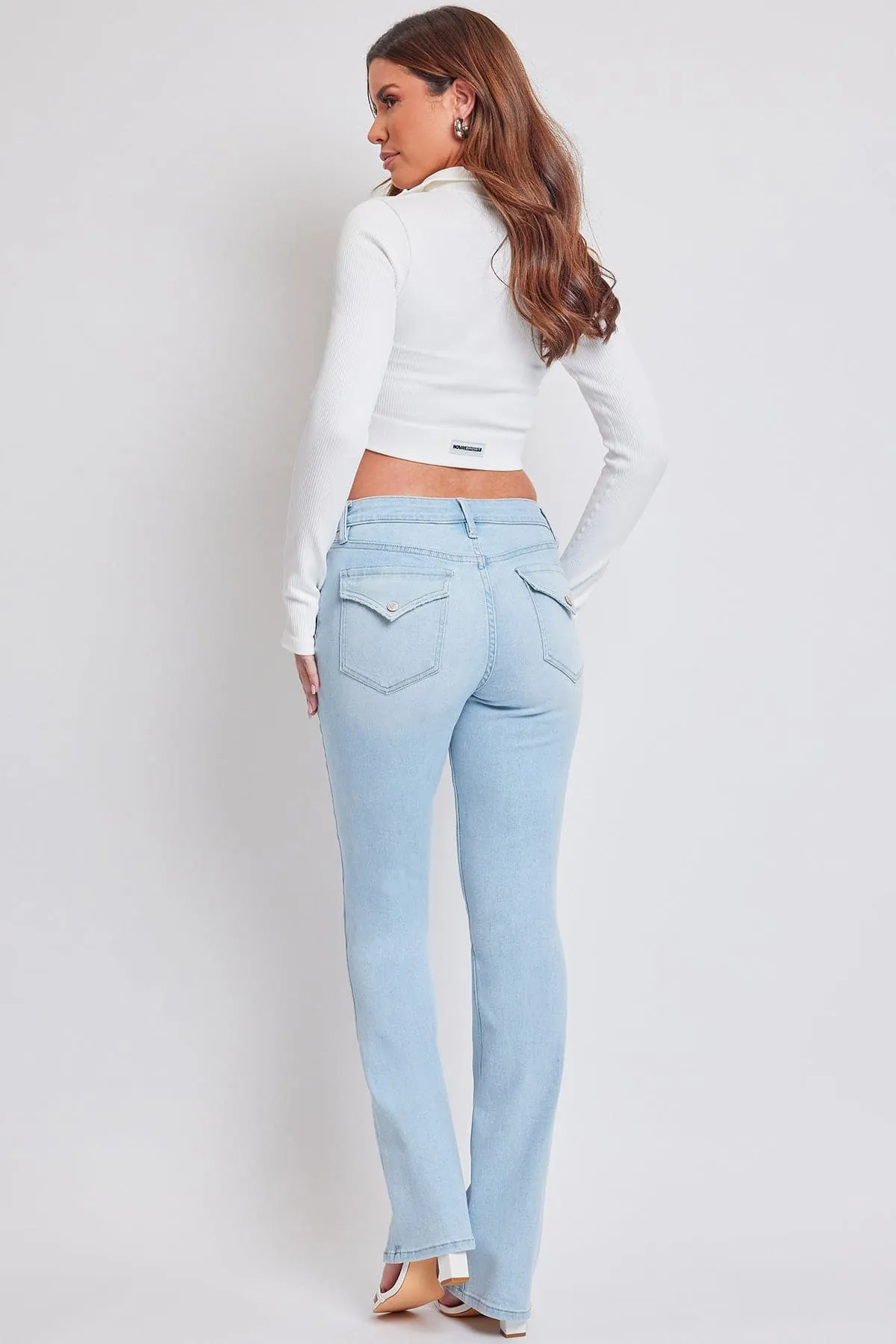 Women's Bootcut Jeans with Flap Pockets