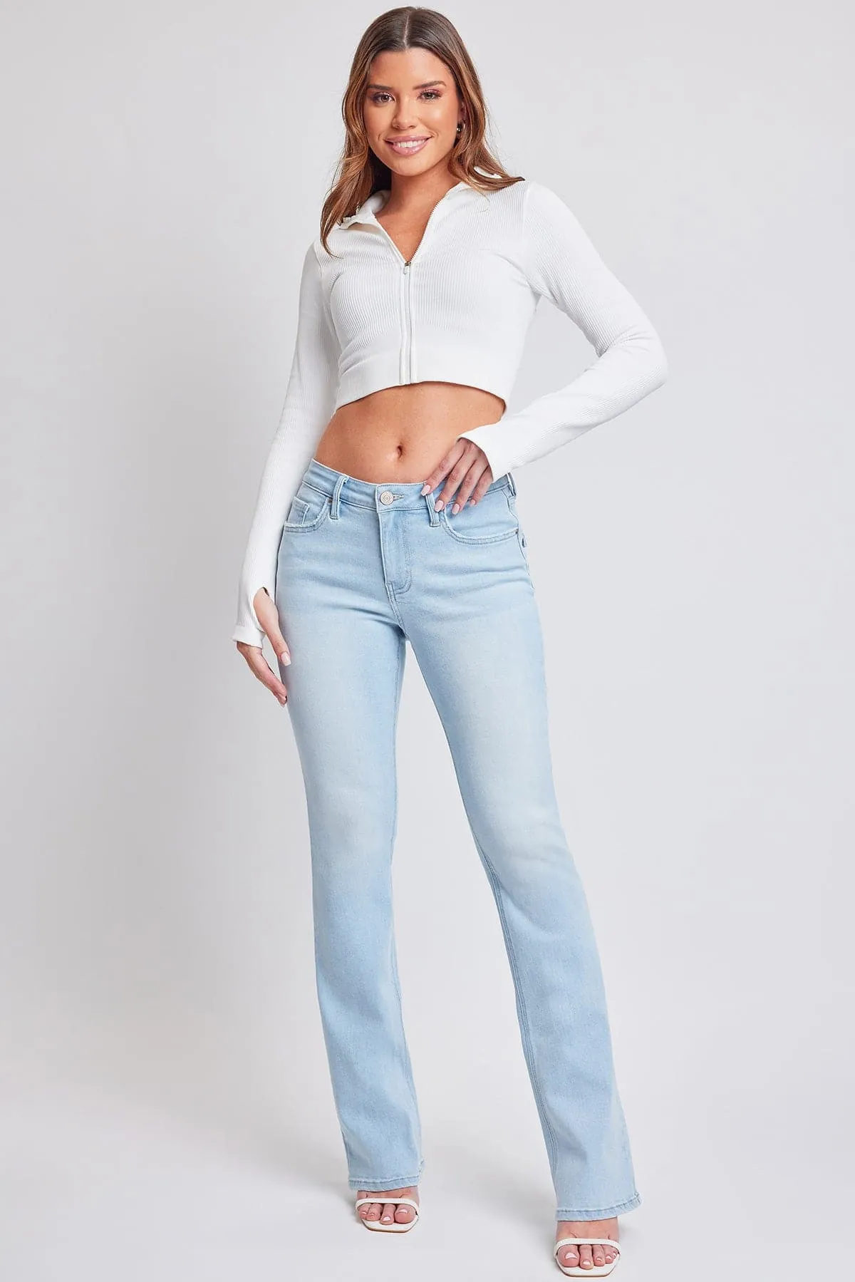 Women's Bootcut Jeans with Flap Pockets