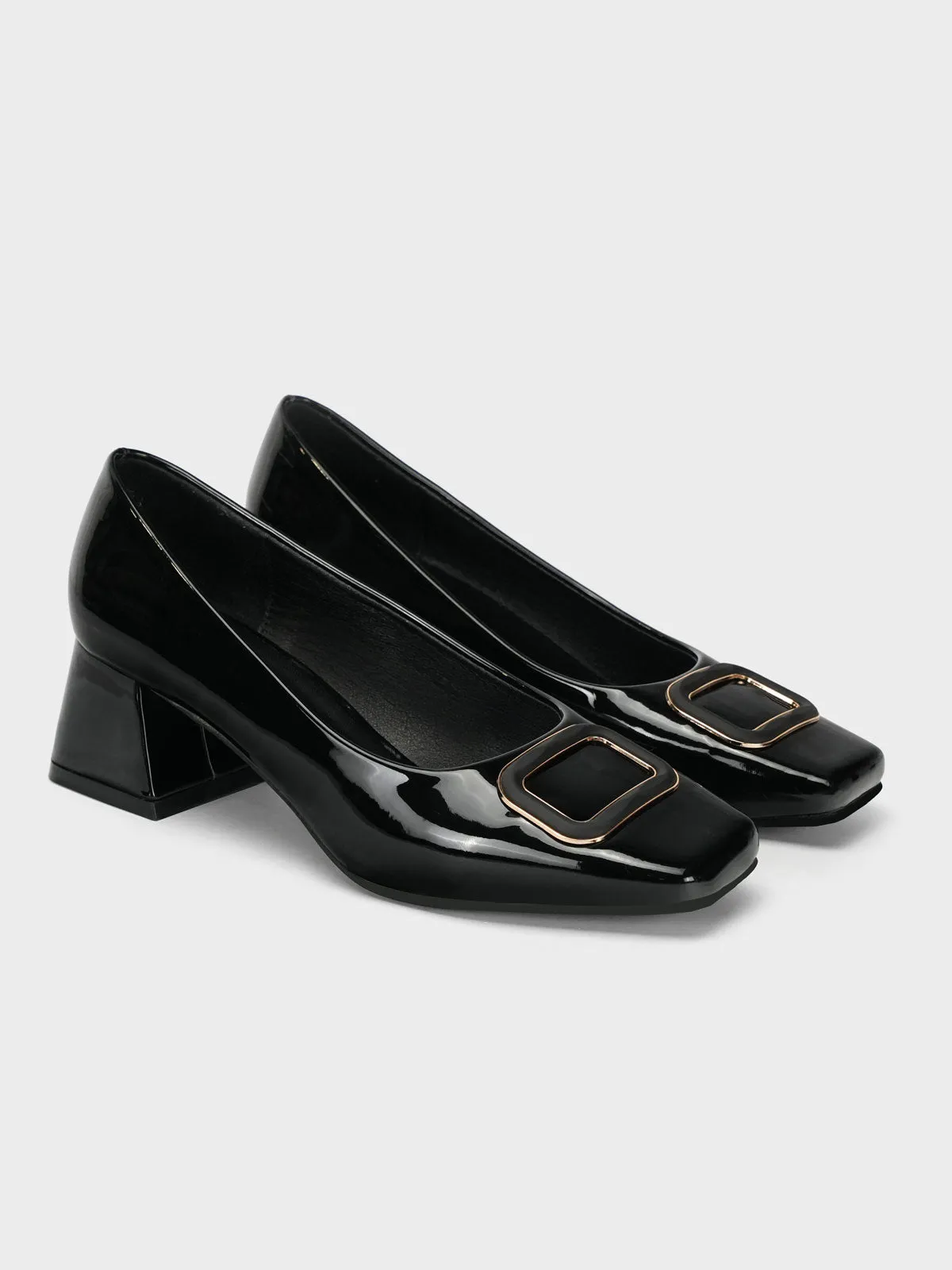 Women's "AWILDA" Square Toe Block Heel Courts