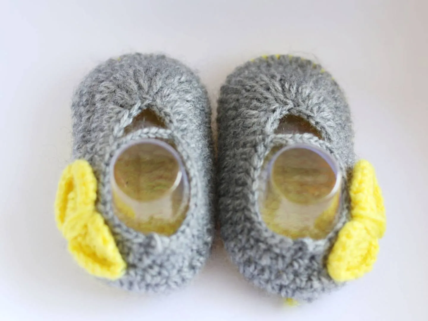 Woolen Soft Sole Grey Booties For Kids