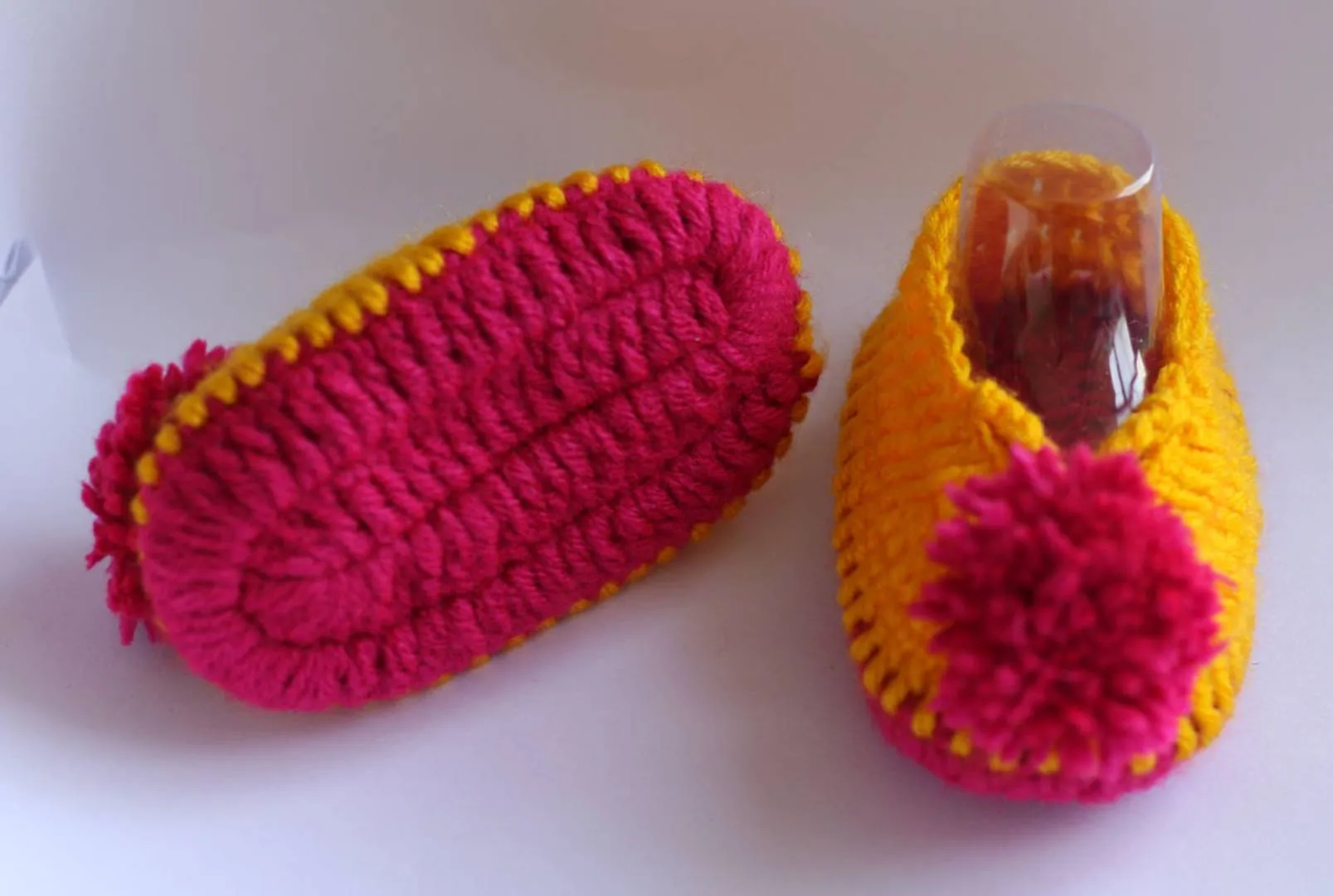 Woolen Soft Sole Yellow Booties For Kids