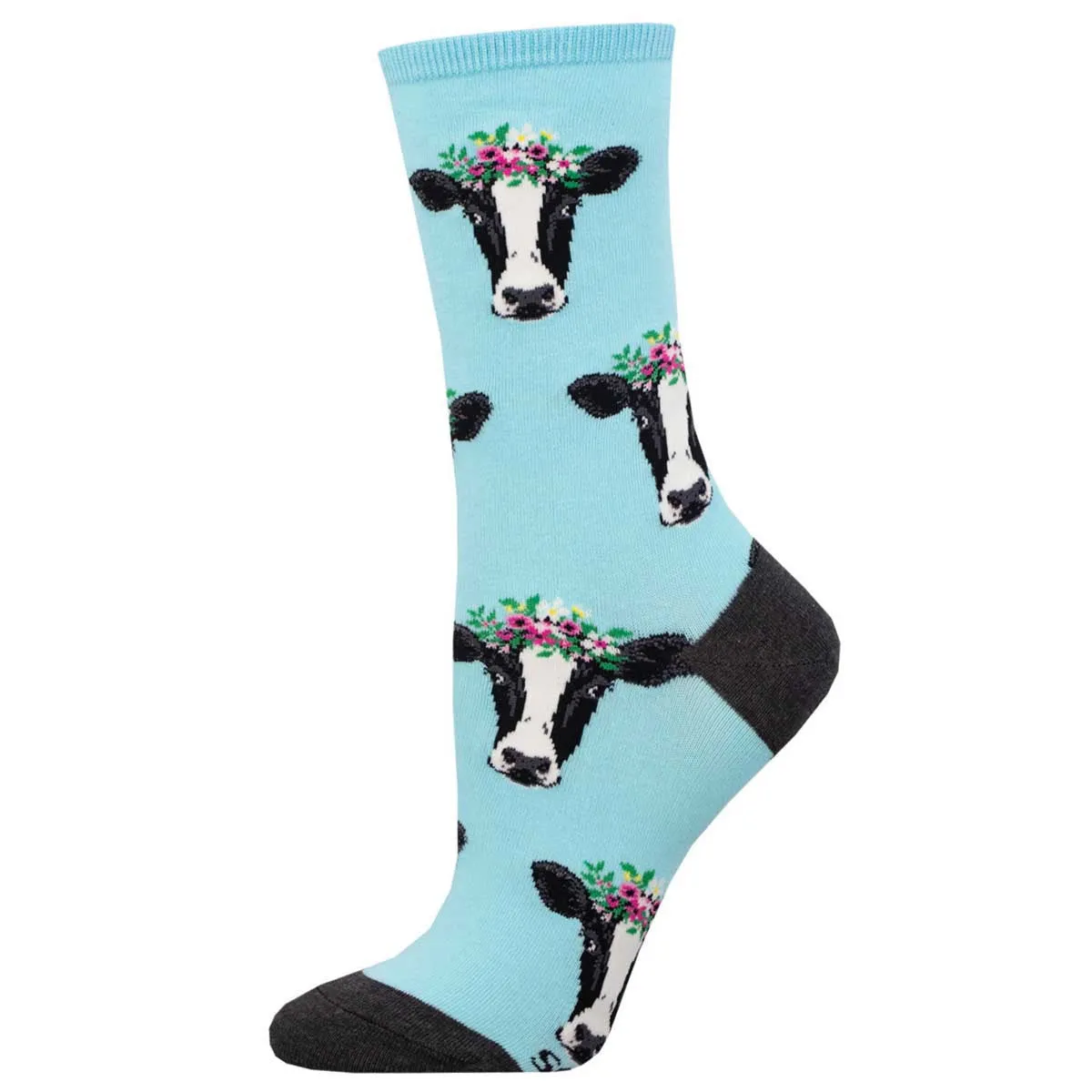 Wow Cow (Blue) Women's Crew Sock