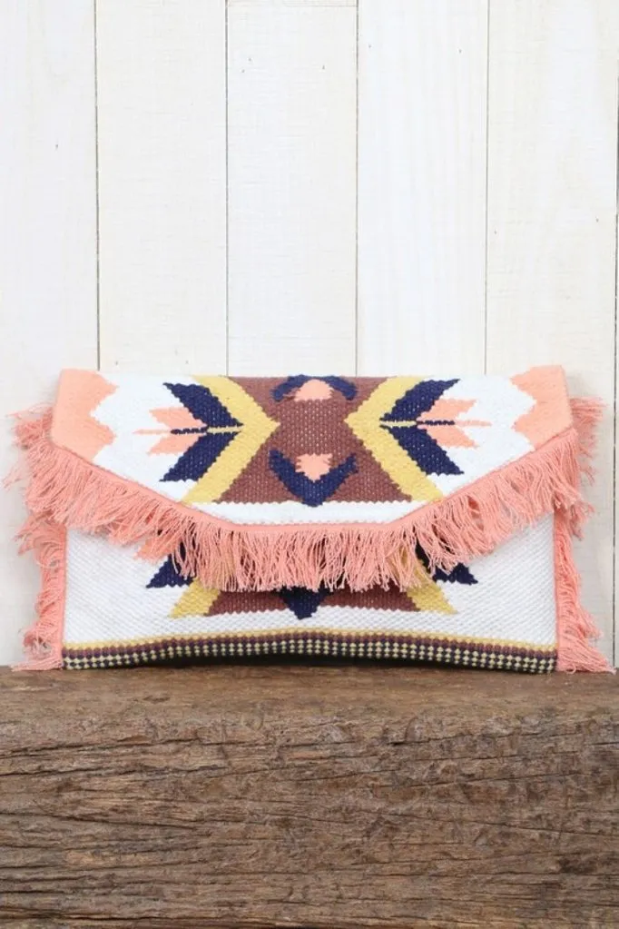 You're A Peach Fringe Clutch by Lovestitch