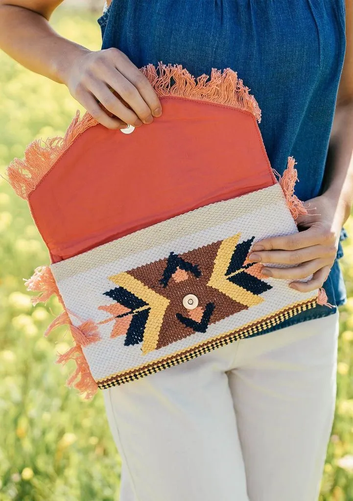 You're A Peach Fringe Clutch by Lovestitch