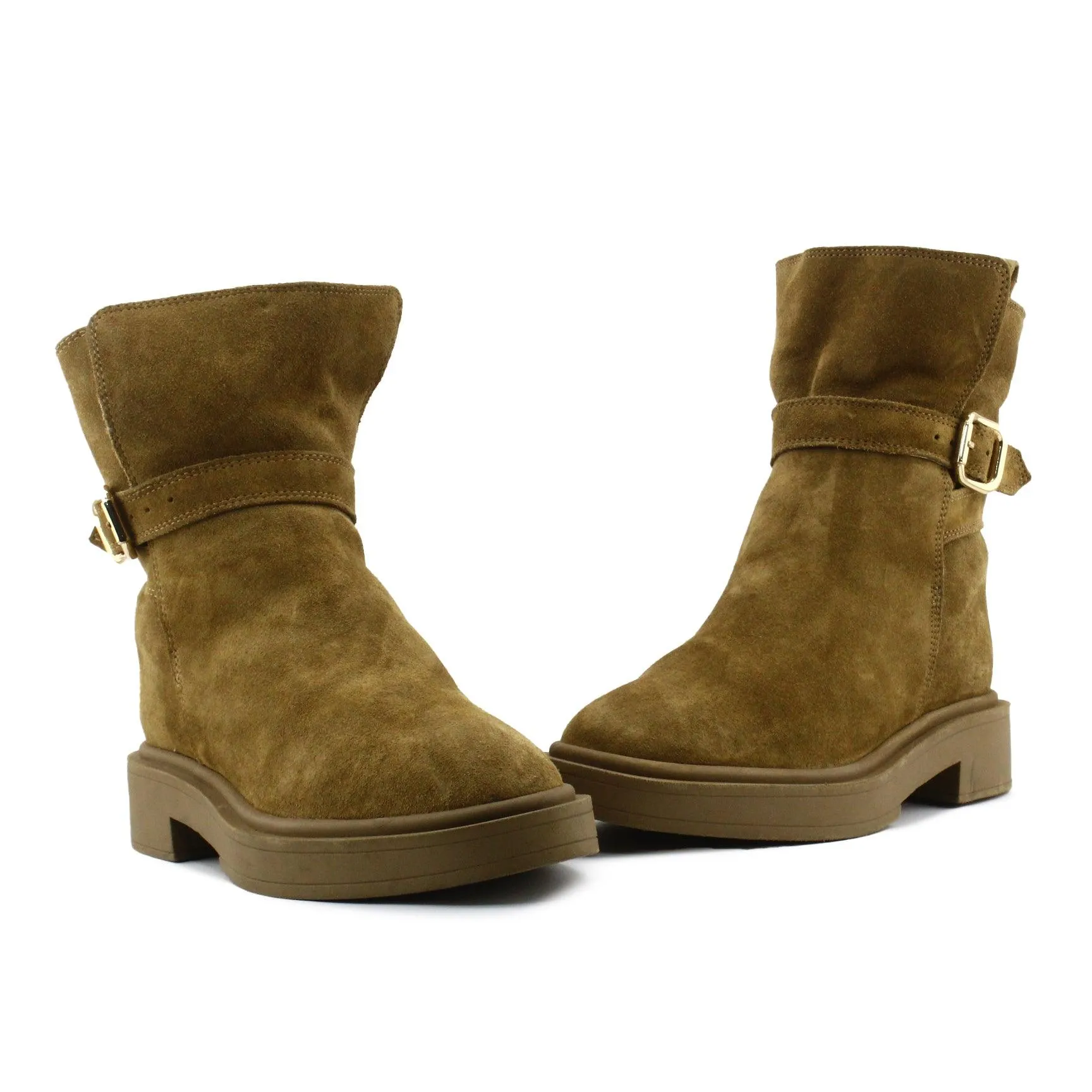 Zara Buckle Straps Snow Boots | Suede