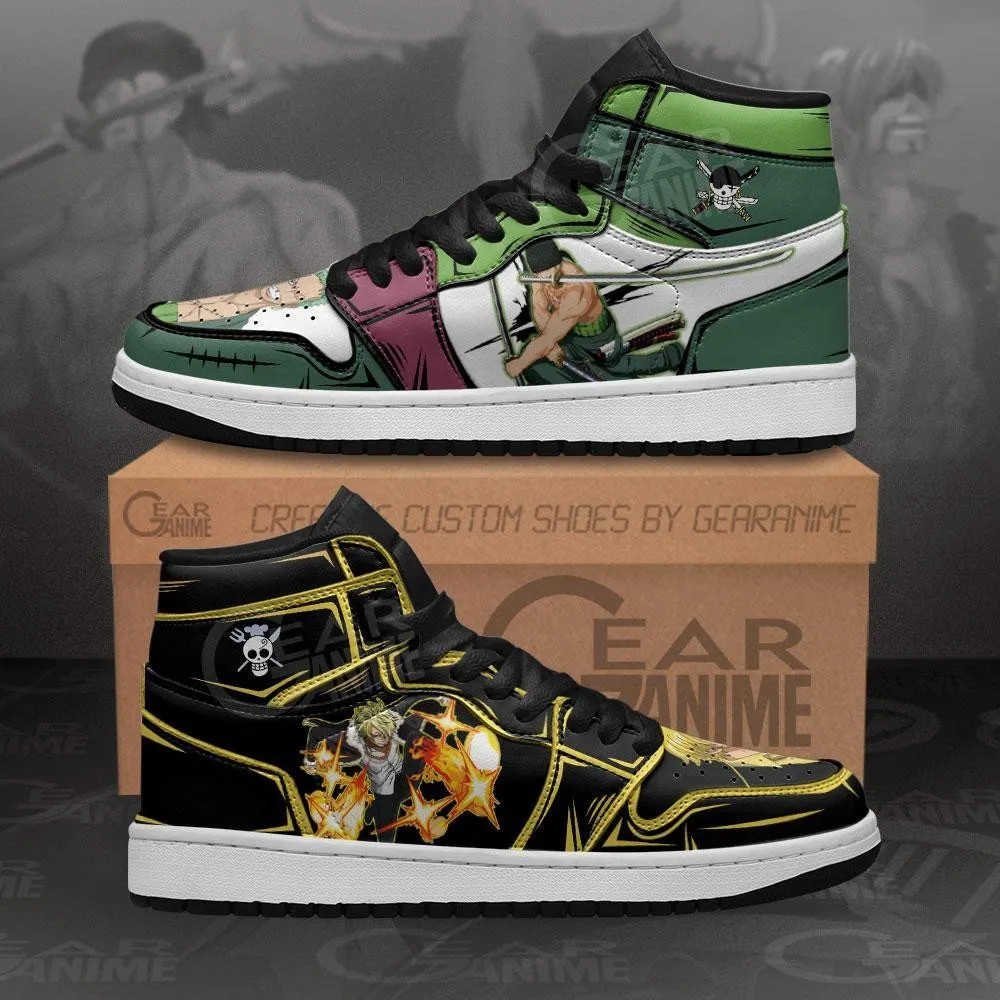 Zoro And Sanji Sneakers Custom OP Anime Shoes Friend Gifts